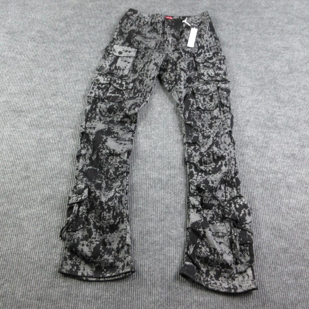 Smoke Rise RED Pants Womens 2XL Black Cargo Ruby High Rise Boot Curvy 32x36